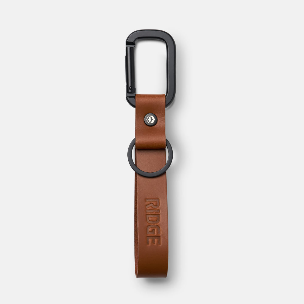 Ridge Keychain - Tobacco Brown Leather